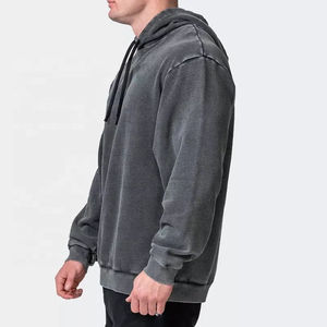 Sudaderas con capucha para adultos de gran calidad, diseño personalizado, ropa informal desteñida por el sol para invierno, cuello con capucha de patrón sólido cálido - Product Image 3