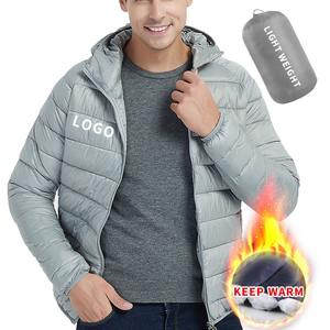 Men's Casual Unisex XL Winter Bomber Jacket <b>Light</b> Puffer Hooded Bubble Design Custom Logo Zipper Nonwoven Unisex Windbreaker - Product Image 6