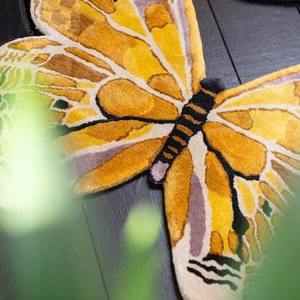 พรมปูพื้นขนสัตว์แบบถักด้วยมือที่หรูหราภาพลานตารูปผีเสื้อออกแบบให้ดูทันสมัยสำหรับเจ้าของบ้านที่ระมัดระวัง - Product Image 3