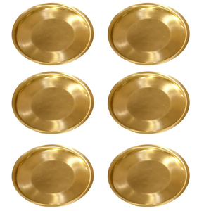 Sous-verre en laiton avec support, forme élégante, hautement poli, écologique, réutilisable, fait à la main, design personnalisable pour la maison, les mariages - Product Image 5