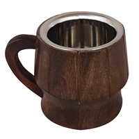 Tasse en bois de conception unique avec à l'intérieur de l'acier inoxydable de haute qualité pour la tasse de boisson de restaurant pour le lait au prix de gros