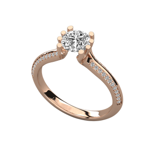 Anillo de Diamante Solitario de Oro de 9K Cultivado en Laboratorio para Mujer, Joyería Fina Geométrica para Compromiso o Promesa, Certificado IGI, Rodio Platino - Product Image 4