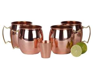 Mug en cuivre métallique, mug en cuivre bronze avec poignées en laiton, couvercle anti-fuite, isolation sous vide, mug à café - Product Image 4