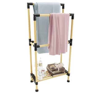 Kosova SEO- 8178 porta asciugamani da bagno in legno con ripiano 2 livelli (48*97*28)