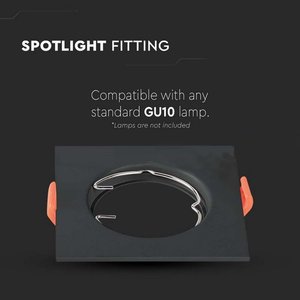 2 pz porta faretti a LED GU10 MR16 porta Spotlight fisso quadrato con faretto nero a molla SKU-6643-Lighting/ - Product Image 2