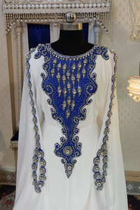 Caftán marroquí de diseñador árabe único blanco - Product Image 4