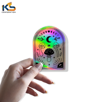 Autocollant pour ordinateur portable en PVC holographique personnalisé résistant aux UV, imperméable, brillant, effet arc-en-ciel, écologique, décoratif