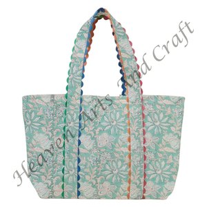 Bolsas Personalizadas con Estampado Ric Rac y Asas de Tela, Bolsas Reutilizables para Uso Diario, Tamaño Estándar - Product Image 4