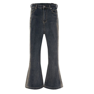 Personalizado Y2K Vintage Washed Blue Stacked Flare Hombres Denim Jeans Pantalones - Product Image 1