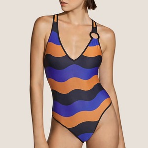 Traje de baño de mujer con estampado de sublimación Traje de baño de una pieza de verano Estilos de baño populares Ropa de playa para damas - Product Image 2