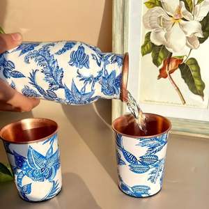 Botella de agua de cobre con acabado antiguo con propiedades antibacterianas naturales, atractivo estético elegante para llevar agua saludable - Product Image 5