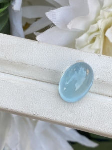 Belle pierre de Cabochons de forme ovale aigue-marine de couleur naturelle avec une pierre précieuse en vrac de bon lustre pour la fabrication de bijoux 12.49 carats - Product Image 3
