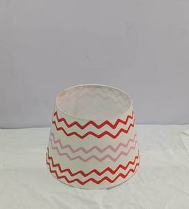 Abat-jour de lampe de table en tissu de lin rouge et blanc de luxe moderne de haute qualité, doux, avec anneaux supérieurs et inférieurs simples, pour douille E27 - Product Image 4