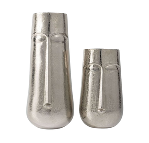 Jarrón moderno de metal plateado para decoración de mesa de boda, florero de escritorio de aluminio hecho a mano para centros de mesa de boda, decoración del hogar - Product Image 1