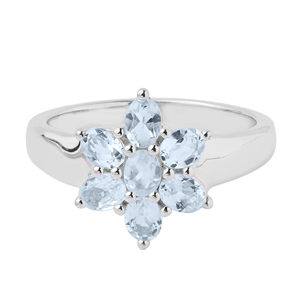 Shah Gems <b>925</b> Sterling <b>Silver</b> Aquamarine <b>Ring</b> for Women Natural Stone with Oval Cut Everyday Wear 14K Metal Purity - Product Image 1