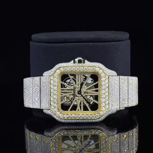 Reloj Deportivo Unisex Estilo Hip Hop, Aleación, Diseño Antiguo, Esfera Cuadrada, Diseño de Esqueleto, Claridad VVS, Corte Moissanite, Diamante, Acero Inoxidable - Product Image 5