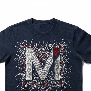 <b>Men</b> Rhinestone <b>T</b> <b>Shirt</b> Short Sleeve O Neck Woven Tee Breathable Anti Wrinkle Custom Logo Casual Wear - Product Image 3