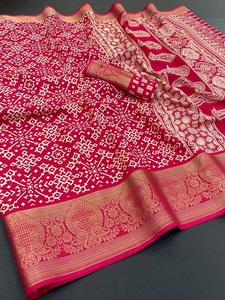 Blusa exclusiva de Sari de seda Dola más vendida, Ropa Étnica de moda para mujeres indias para fiestas nupciales, último diseño de exportación superior - Product Image 3