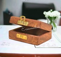 Boîtes en bambou naturel écologiques de qualité supérieure avec couvercle à charnière pour bijoux, cadeaux, présentoirs, boucles d'oreilles, herbes, épices, outils