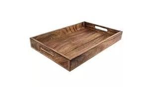Fourniture directe d'usine Plateau en bois de service de style art moderne pour boissons Planche ronde avec couvercle en bois poli Service OEM - Product Image 6