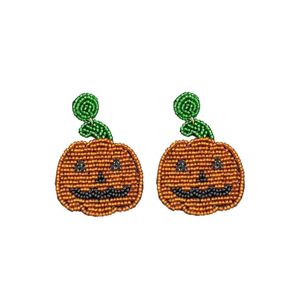 Elegante alta calidad Halloween calabaza fantasma con cuentas bordado gota pendientes elegante hecho a mano declaración joyería diseño Unisex - Product Image 4