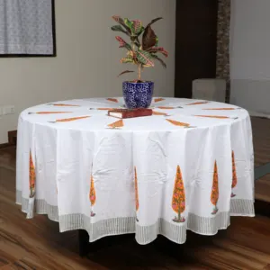 Toalha de mesa em denim e bebê, toalha de mesa de algodão 100% puro estampada, design de borda,