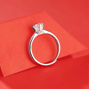 Anillo Zarkan Premium Solitaire de Plata 925 con Diamante y Perla, Anillo Geométrico Romántico con Baño de Rodio para Compromiso - Product Image 3