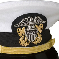 Insignia personalizada Navy Peak Caps Sombrero de calidad premium Hecho en fábrica Sombrero con visera Gorra ceremonial marinero con estilo ajustable