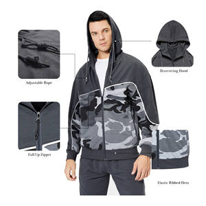 Conjunto Deportivo Personalizado para Hombre, Dos Piezas, Pantalones Jogger y Chaqueta con Cremallera Completa, Talla Grande, Informal, Deportivo de Invierno, 100% Algodón, Color Sólido - Product Image 4