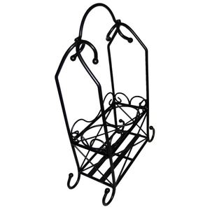 Support de rangement pour bouteilles de vin en fer fait à la main pour la décoration de la maison de la cuisine - Product Image 1