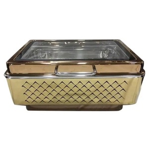 Plato de frotamiento de comida de acero inoxidable de diseño italiano para hoteles y restaurantes que mantienen la comida caliente - Product Image 3