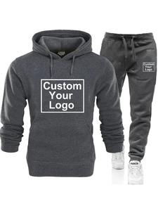 ชุดกีฬามีฮู้ดและกางเกงจ็อกเกอร์สำหรับผู้ชายชุดกีฬาลำลองสำหรับกีฬาฤดูหนาวดีไซน์โลโก้แบบทำมือ - Product Image 3