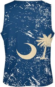 Camiseta sin mangas musculosa con bandera del estado de Carolina para hombre, sin mangas, transpirable, de secado rápido, para gimnasio, Fitness, talla de Color personalizable de alta calidad - Product Image 4