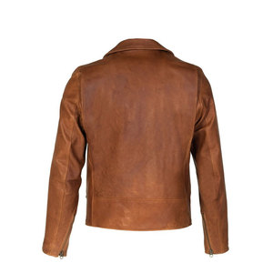 Alta Calidad De fábrica personalizada Multi bolsillos con cremallera cinturón de hebilla flexible Loose Fit Biker 100% chaqueta de cuero de los hombres - Product Image 2