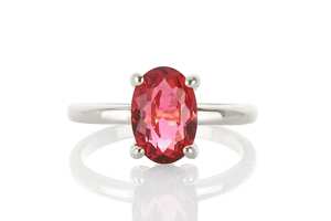 Bagues empilables en tourmaline rose véritable avec pierres précieuses ovales à facettes Bagues solitaires en argent sterling pur 925 fabriquées à la main - Product Image 6