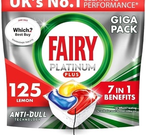 Fairy Platinum Plus completa limón 125ct - Product Image 6