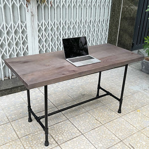 Modern Pine Wood <b>Computer</b> <b>Desk</b> with Iron Pipe Legs 140x60cm SPD68159 - Product Image 3
