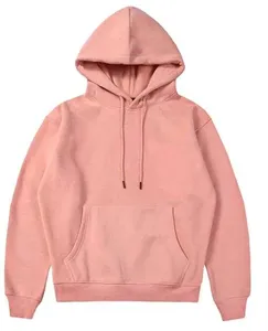 Unisex <b>Pink</b> Hooded <b>Sweatshirt</b> Oversized Fit Solid Colour Casual Fleece Hoodie With Front Pocket Autumn Wear 2027 - Product Image 1