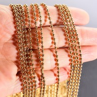 Cadena de Bolas de Acero Inoxidable Chapada en Oro DIY, No se Deslustra, para Joyería, 1.5mm 2mm 2.4mm 3mm 4mm 5mm