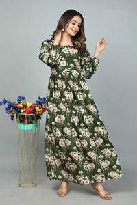 Kurti impreso de calidad estándar con el mismo cinturón a juego en mangas completas para ropa de mujer de fabricante indio - Product Image 6