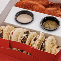 Boîtes d'emballage pour sandwichs à la viande, pâtisseries, frites et sauces avec compartiments, pour snacks et friandises arabes, à emporter