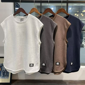 Camiseta sin Mangas Deportiva para Hombre, Estilo Retro de Verano, Color Marrón, Holgada, para Gimnasio y Entrenamiento - Product Image 1