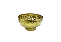 Bol sur piédestal festonné en laiton antique poli, fait main, de luxe, écologique, pour centres de table et événements, base ronde