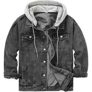 Veste Denim à Capuche Noire en Coton 2025 de Haute Qualité, Design Slim en Jean Déchiré, pour Femme, Style Vintage Hiver/Automne, Nouveauté 100% - Product Image 1