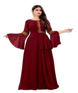 Anarkali tipo nuevo diseñador último atractivo Vestido largo de longitud de flor para India mujer Beat precio multicolor por Ropa Étnica Apparelgarment - Product Image 1