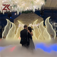 ZKAI – Écran de fond lumineux LED personnalisable en forme de feuille, en métal, pour décoration d'événements et de mariages – Vente directe usine