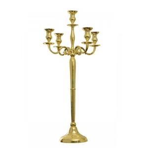 5 Arm Aluminium <b>Candelabra</b> with Glass Votive Gold Color Metal Candle Stand for Home and Wedding Decoration Tabletop <b>Candelabra</b> - Product Image 5