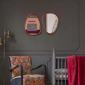 Irregular Mirror, Wood Wall <b>Frame</b> Mirror, Asymmetrical Decorative by crescent crafts - Product Image 1