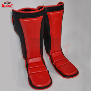 2024 Elegant Sports High Quality Shin <b>Pad</b> Men's Muay Thai Synthetic Leather Kick Boxing and Soccer Shin <b>Pad</b> - Product Image 3