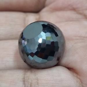 Cuentas redondas negras de moissanita de 19mm, cuentas facetadas negras, fabricación AAA Garde para cuentas de moissanita, joyería y joyería personalizada - Product Image 1